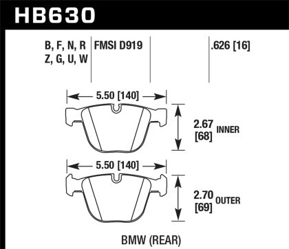 Hawk Performance Ceramic Pads for E60 M5/M6