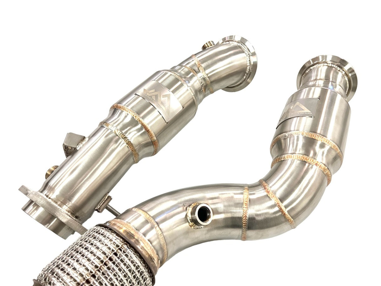 MAD BMW M2 M3 M4 S58 Resonated Downpipes W/ Flex Section