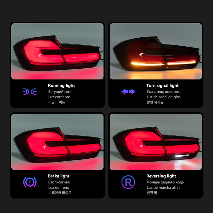 G30 Style LED Tail Lights w/ Sequential Turn Signals for BMW F80 M3 & F30 3-series