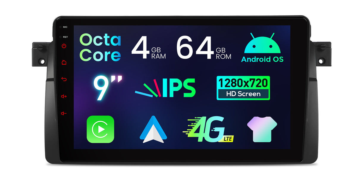 Xtrons 9'' Head Unit Display Upgrade For BMW 3 Series E46/M3 1998-2006 | 4GB RAM & 64GB ROM