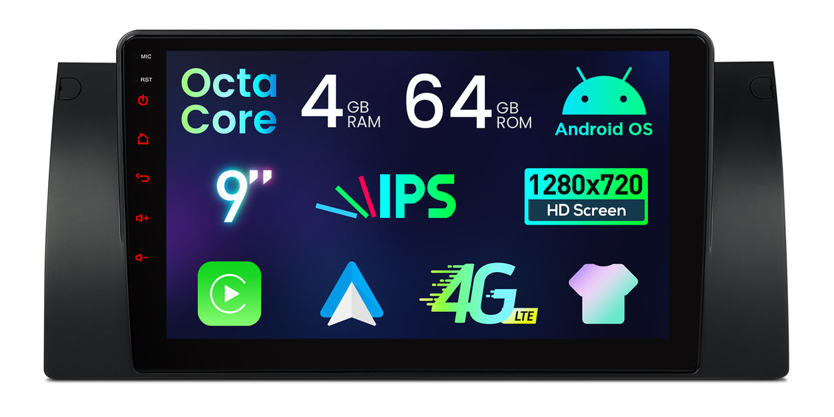 Xtrons 9'' Head Unit Display Upgrade For BMW X5 E53 1999-2006 | 4GB RAM & 64GB ROM