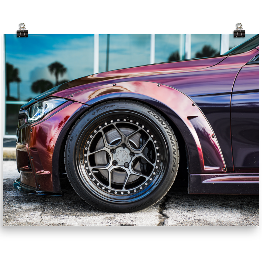 F30 335i Widebody Stance Wall Art Matte Paper Poster