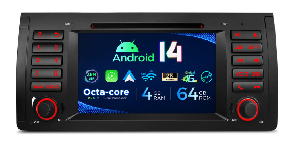 Xtrons 7'' Head Unit Display Upgrade For BMW X5 E53 1999-2006 | 4GB RAM & 64GB ROM