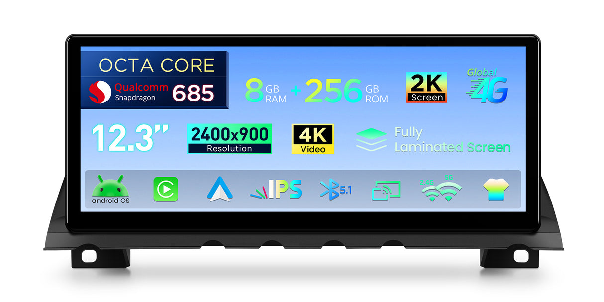 Xtrons 12.3" Head Unit Display Upgrade For BMW 7 Series F01/F02 2013-2015 (NBT) | 8GB RAM & 256GB ROM