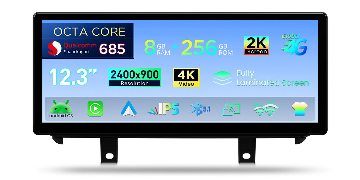 Xtrons 12.3" Head Unit Display Upgrade For BMW X5/X6 X5M/X6M F15/F16 F85/F86 2014-2017 (NBT) | 8GB RAM & 256GB ROM