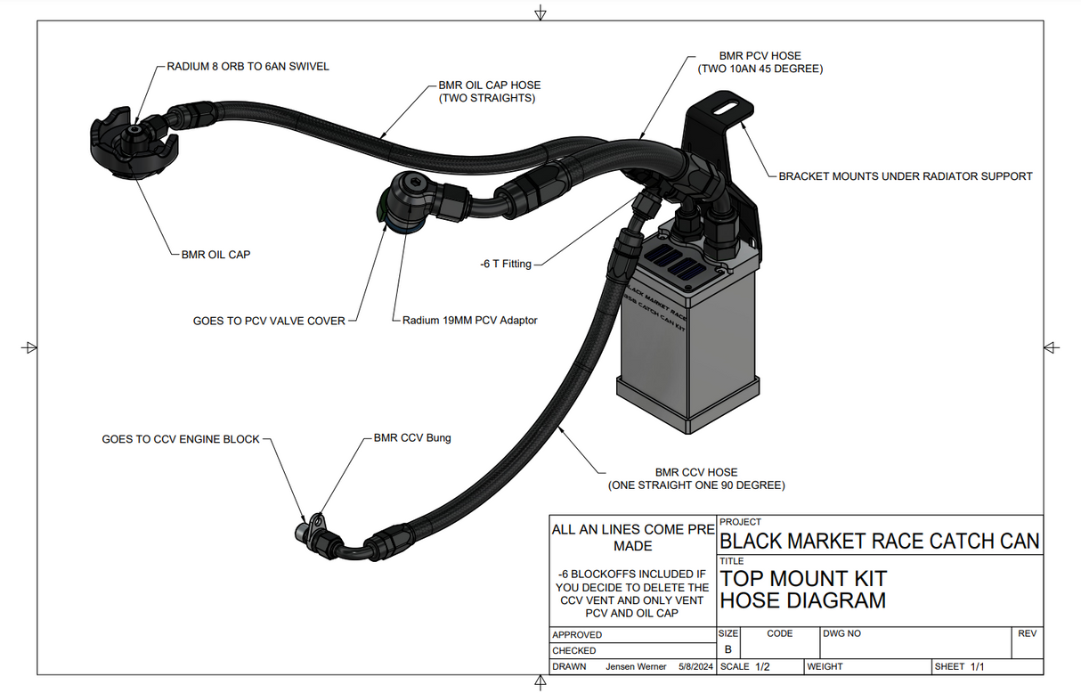 Black Market Race Gen 2 B58 Catch Can Kit
