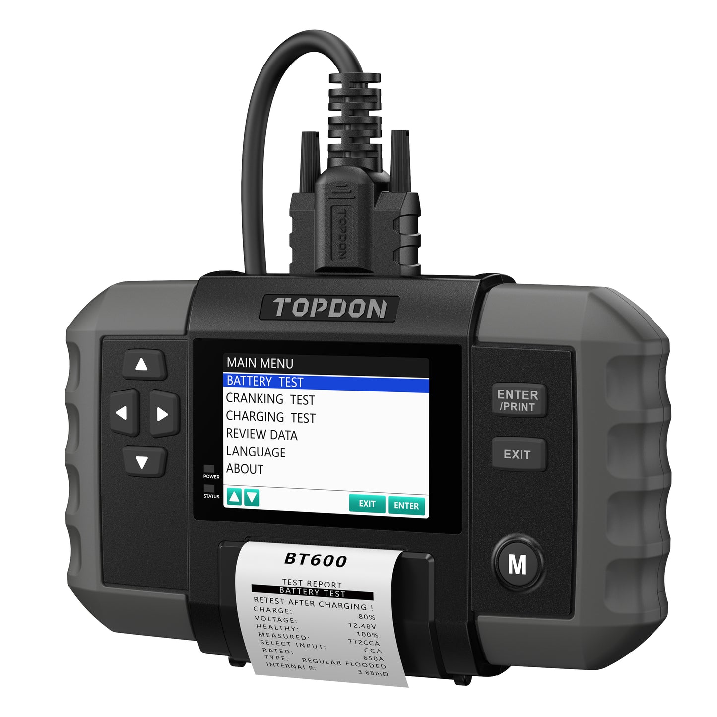 TOPDON 12V/24V Battery Charger System w/Printer