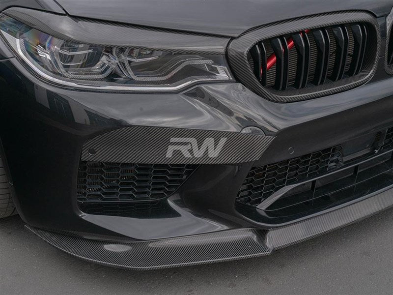 RW Carbon BMW F90 M5 Carbon Fiber Upper Bumper Splitters