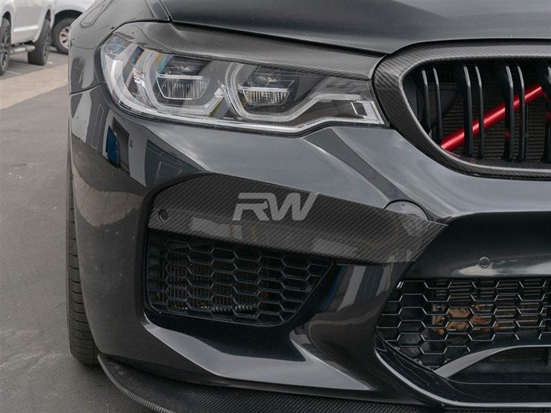 RW Carbon BMW F90 M5 Carbon Fiber Upper Bumper Splitters