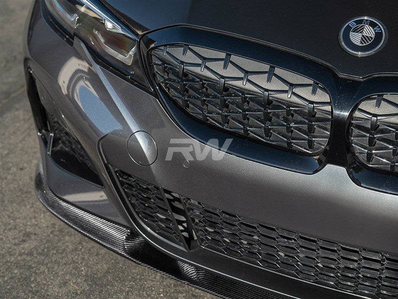 RW Carbon BMW G20 3D Style Carbon Fiber Front Lip Spoiler