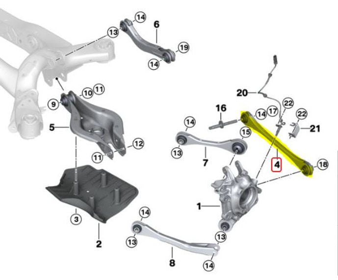 SLG E8X/E9X Adjustable Rear Toe Link Kit