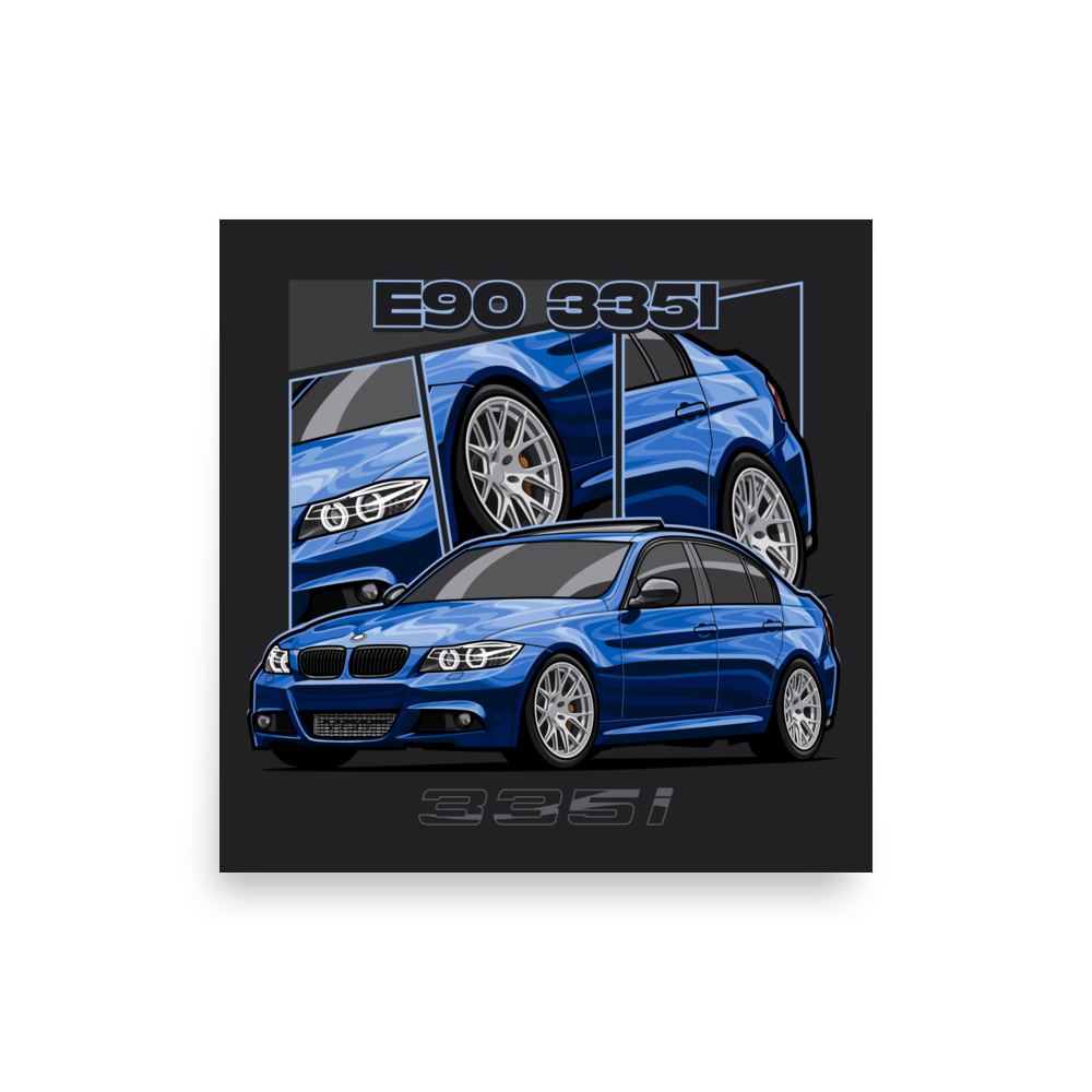 E90 335i Collage Matte Paper Poster