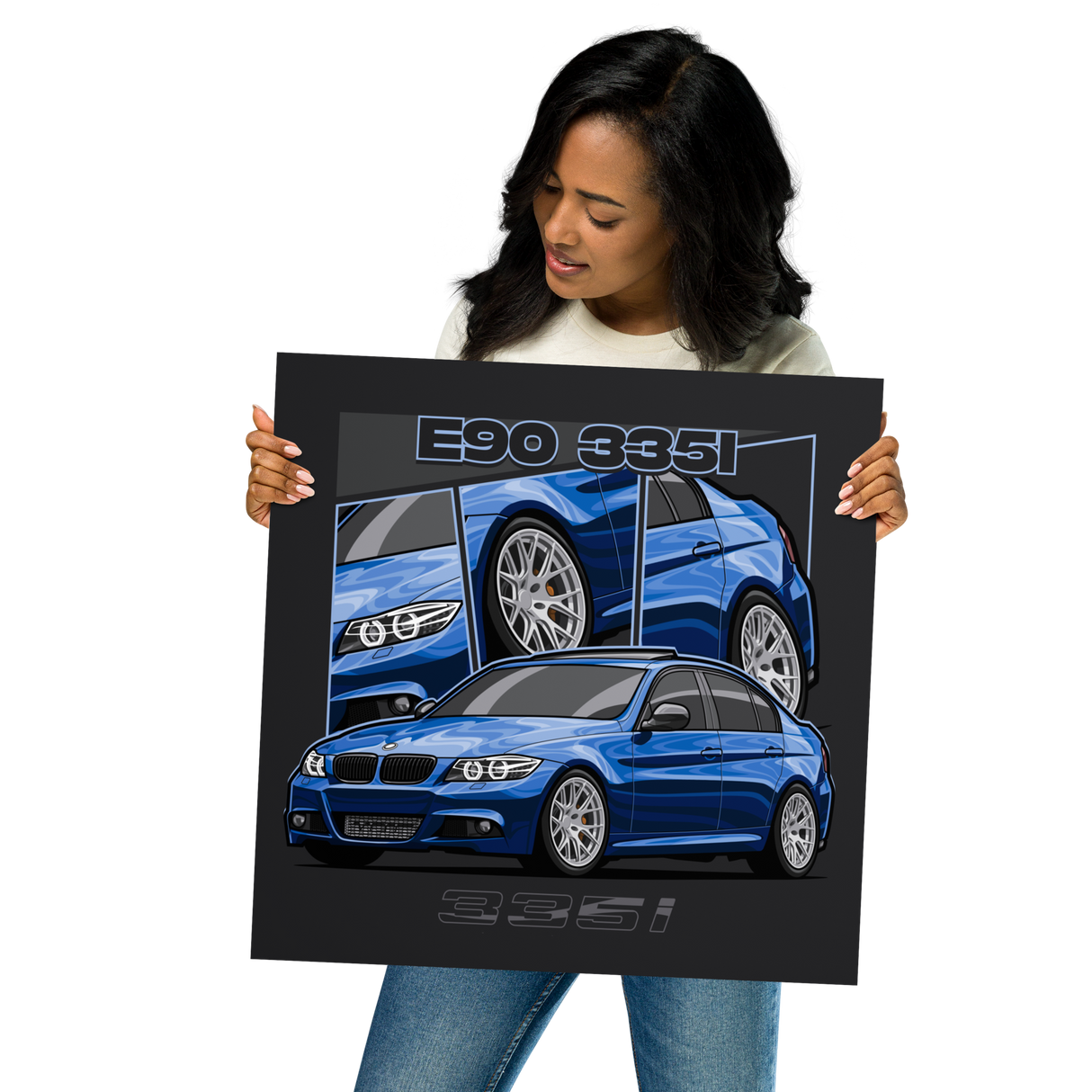 E90 335i Collage Matte Paper Poster