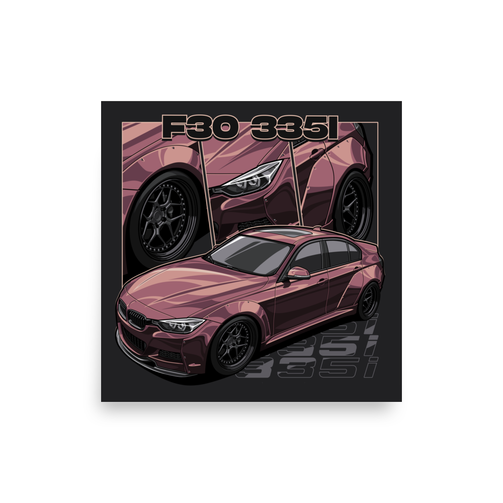 F30 335i Collage Matte Paper Poster