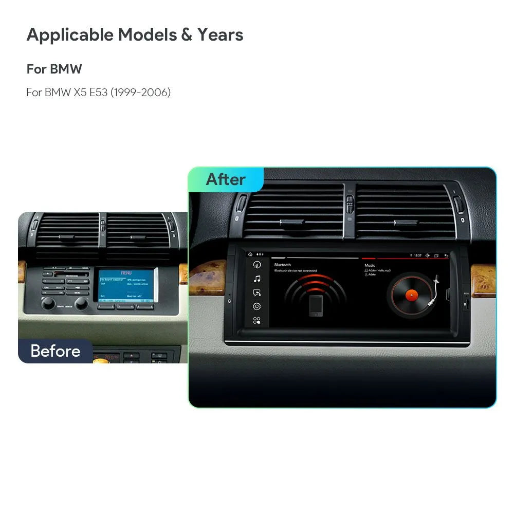 Xtrons Head Unit For BMW X5 E53 1999-2006 | Octa Core | Android 12 | 4GB + 64GB ROM |