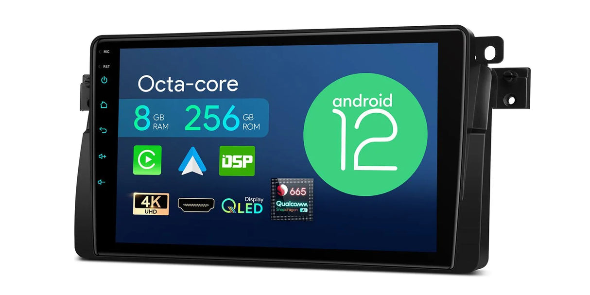 Xtrons 9'' Head Unit Display Upgrade For BMW E46 3 Series/M3 1998-2006 | 8GB RAM & 256GB ROM