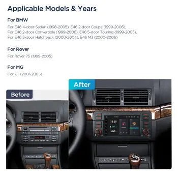 Xtrons 7'' Head Unit Display Upgrade For BMW E46 3 series/M3 1998-2006 | 4GB RAM & 64GB ROM