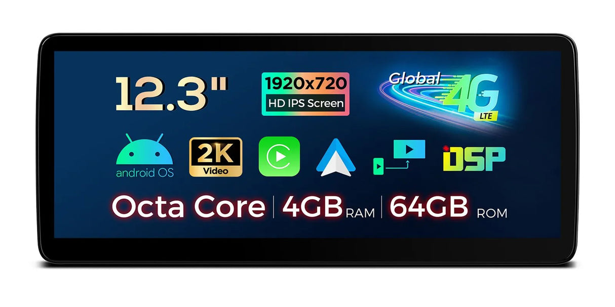 Xtrons 12.3" Head Unit Display Upgrade For BMW 3 Series/M3 E9X 2004-2008 (CCC) | 4GB RAM & 64ROM