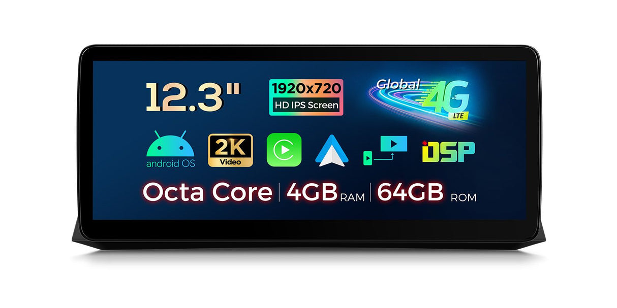 Xtrons 12.3" Head Unit Display Upgrade For BMW 5 Series/M5 E60/E61 2009-2012 (CIC) | 4GB RAM & 64GB ROM
