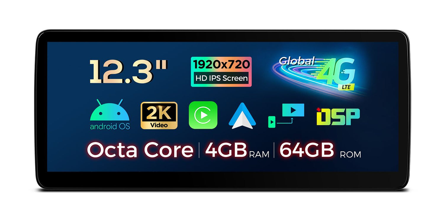 Xtrons 12.3" Head Unit Display Upgrade For BMW 3 Series E9X/M3 2008-2012 (CIC) | 4GB RAM & 64GB ROM