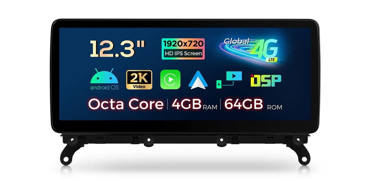 Xtrons 12.3" Head Unit Display Upgrade For BMW X3/X4 F25/F26 2016-2018 (NBT EVO) | 4GB RAM & 64GB