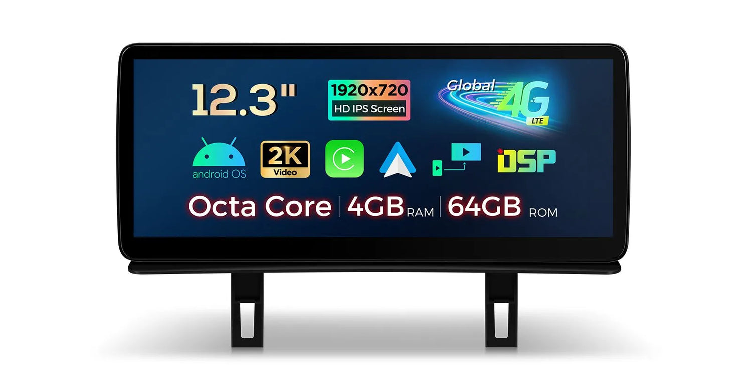 Xtrons 12.3" Head Unit Display Upgrade For BMW 1 Series E8X 2006-2012 (No Original Display) | 4GB RAM & 64GB ROM