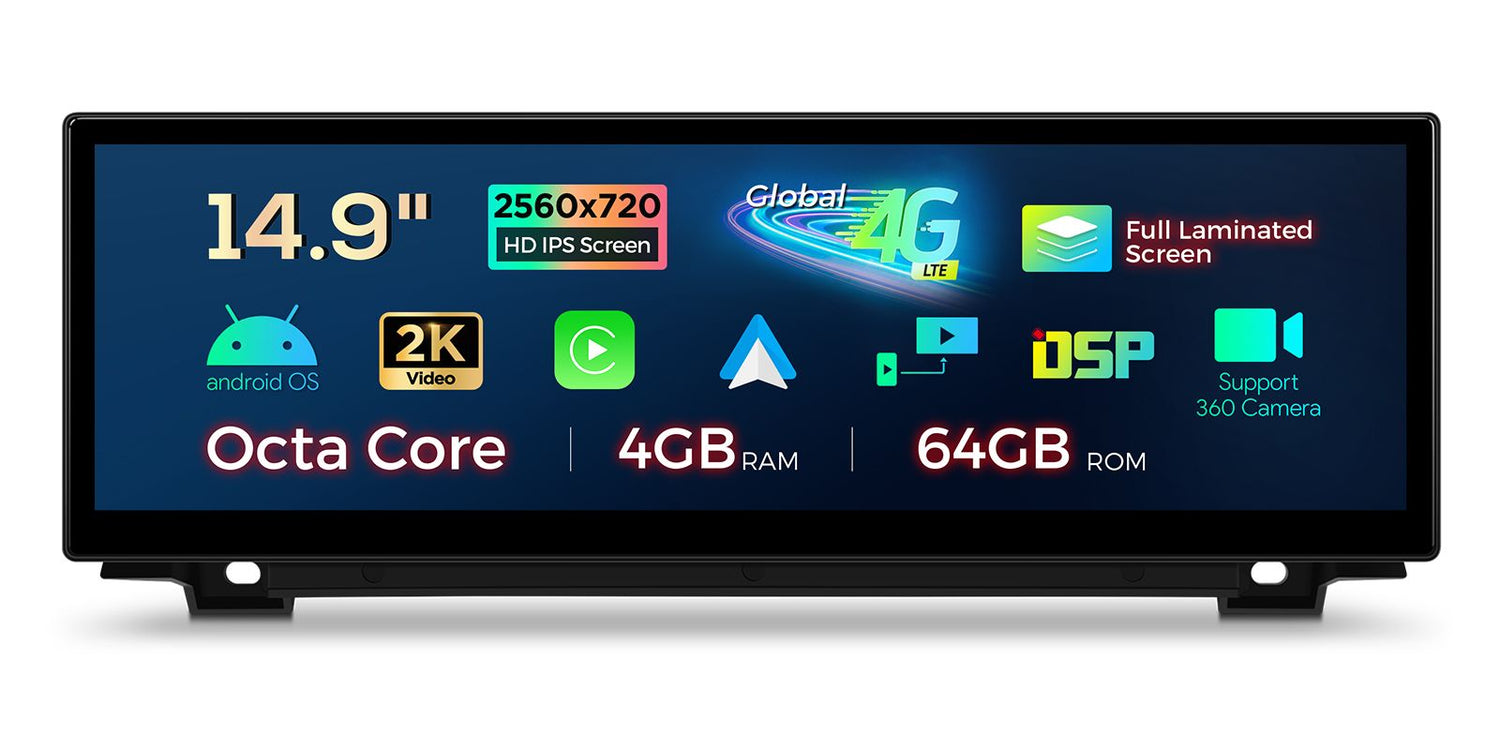 Xtrons 14.9" Head Unit Display Upgrade For BMW 5 Series & M5 F10/F11 2011-2012 (CIC)
