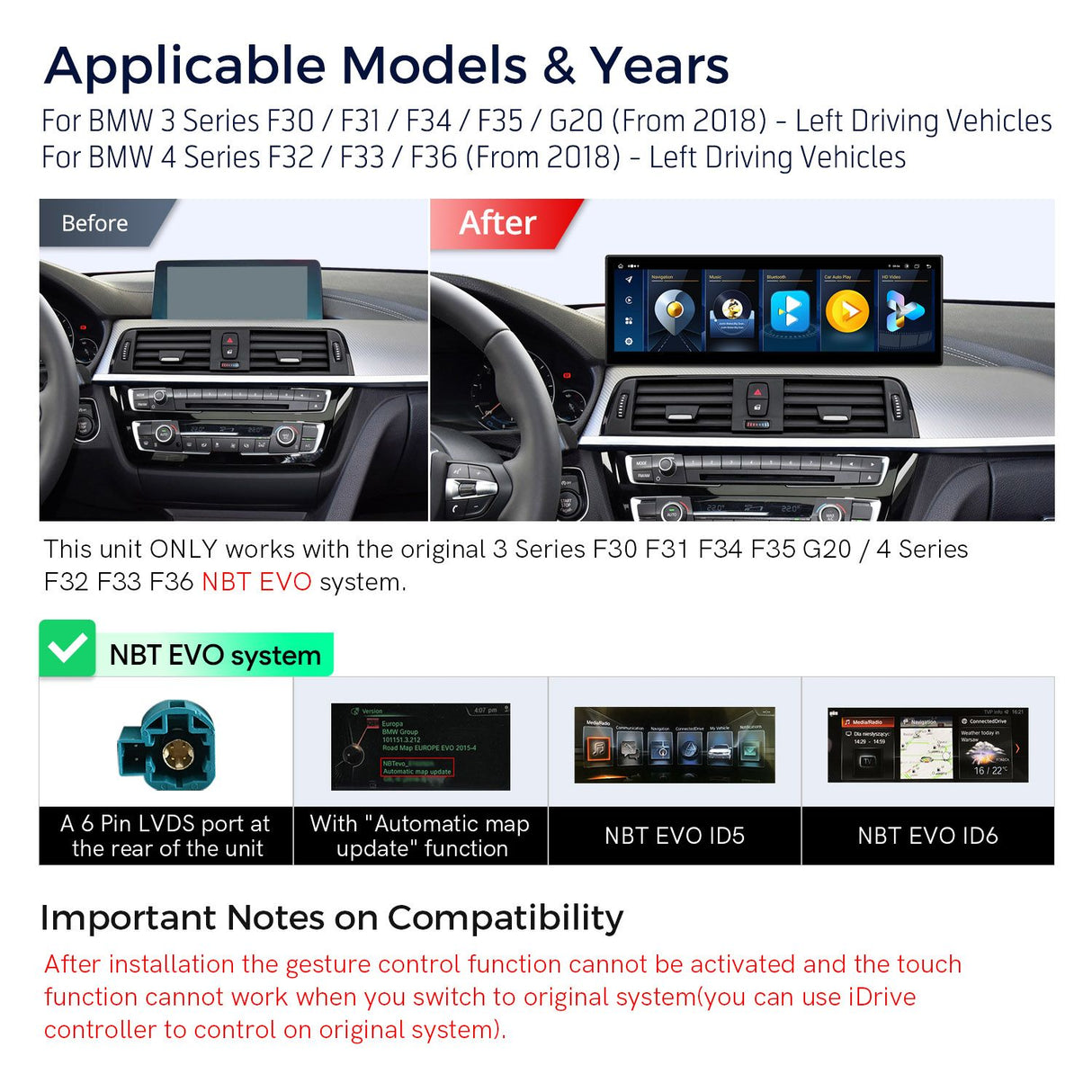 Xtrons 14.9" Head Unit Display Upgrade For BMW F3X 3/4 Series & F8X M3/M4 2016+ (NBT EVO)