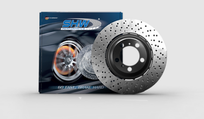 SHW Performance 08-13 BMW E9X M3 Cross-Drilled Brake Rotors