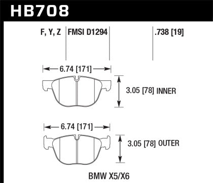 Hawk Performance Pads for 07-19 BMW X4/X5/X6 (Fronts Only)