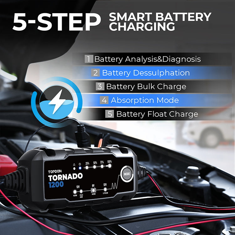 TOPDON TORNADO1200 1.2A Smart Battery Charger