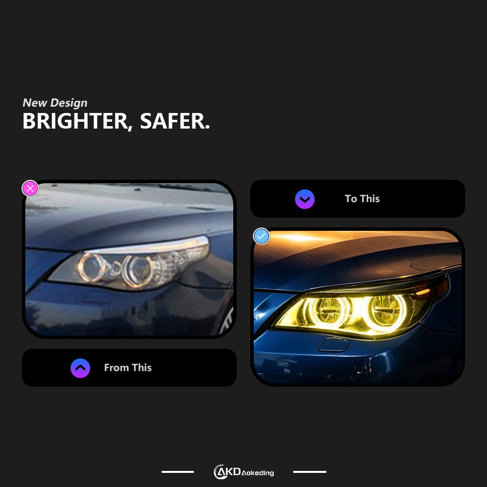 BMW E60 5 Series/M5 "F10 LED Style" Headlights