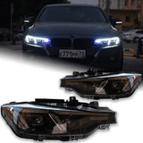 Modern Style LED Headlights w/ Sequential Turn Signals For BMW F30/F31 3-Series