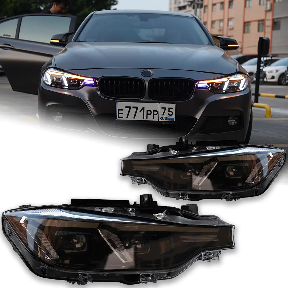 Modern Style LED Headlights w/ Sequential Turn Signals For BMW F30/F31 3-Series