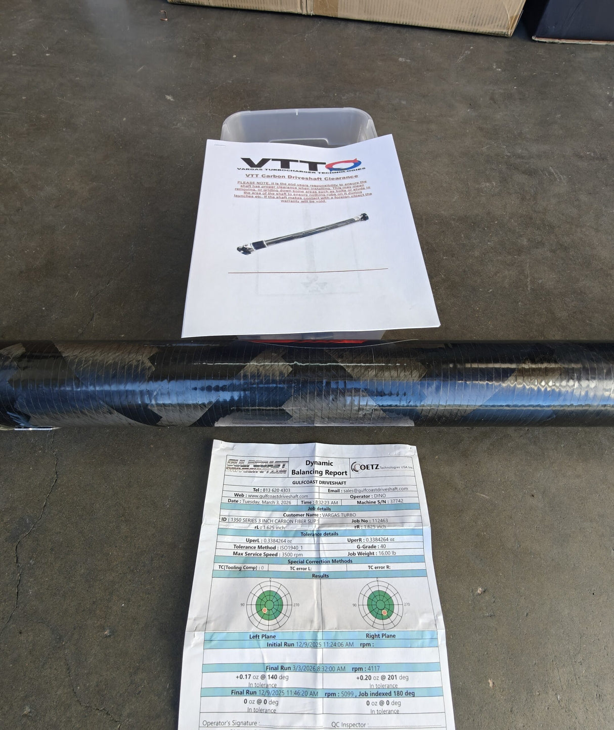 VTT BMW Carbon Fiber Driveshaft