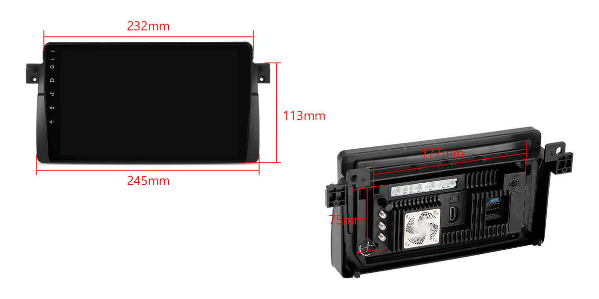 Xtrons 9'' Head Unit Display Upgrade For BMW E46 3 Series/M3 1998-2006 | 8GB RAM & 256GB ROM