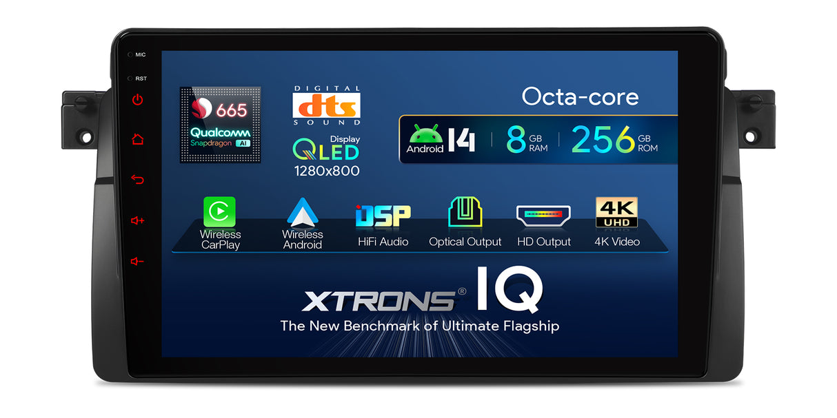 Xtrons 9'' Head Unit Display Upgrade For BMW E46 3 Series/M3 1998-2006 | 8GB RAM & 256GB ROM
