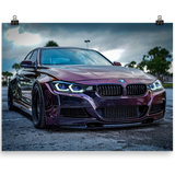F30 335i Widebody Aggressive Wall Art Matte Paper Poster