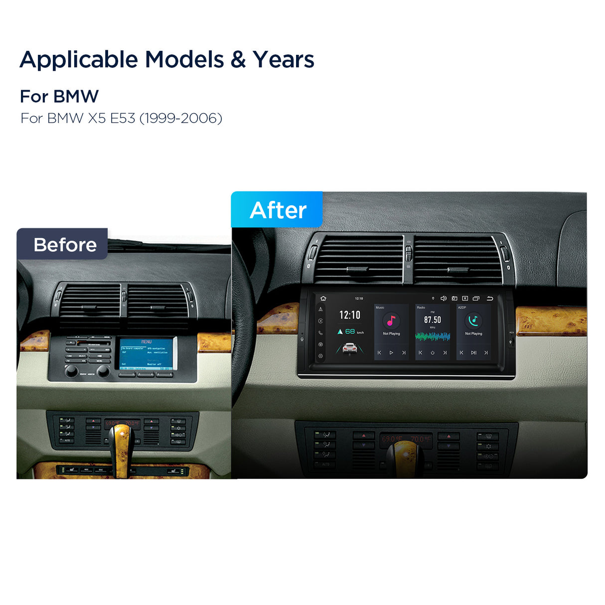 Xtrons 10.25'' Head Unit Display Upgrade For BMW X5 E53 1999-2006 | 4GB & 64GB ROM