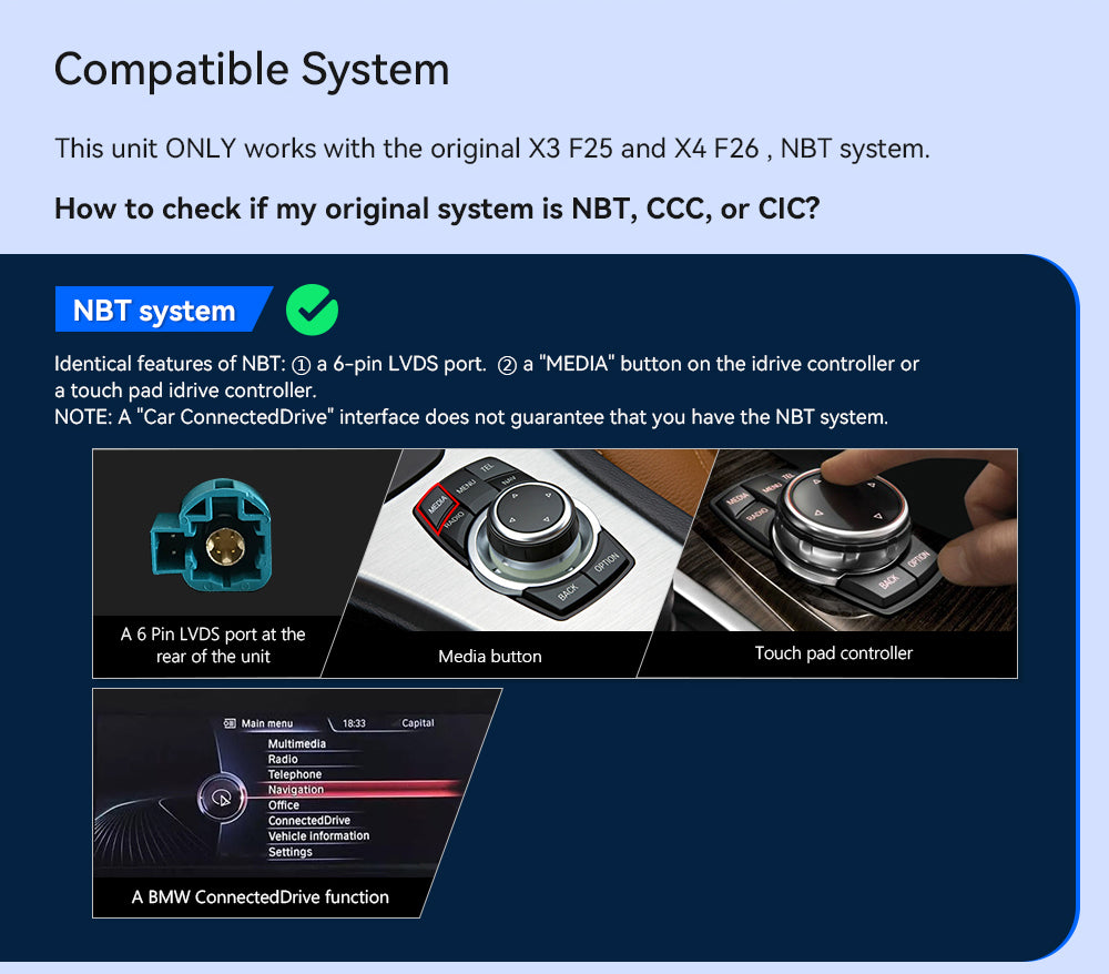 Xtrons 8.8" Head Unit Display Upgrade For BMW X3/X4 F25/F26 2014-2016 (NBT) | 4GB RAM & 64GB ROM