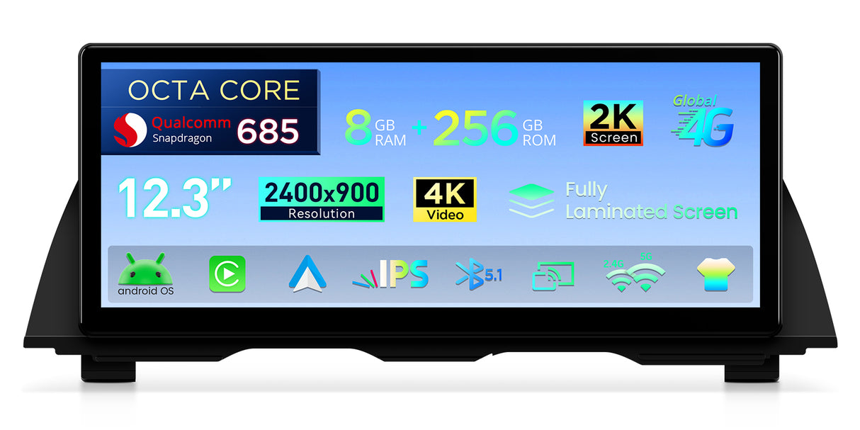 Xtrons 12.3" Head Unit Display Upgrade For BMW 5 Series & M5 F10/F11 2013-2016 (NBT)