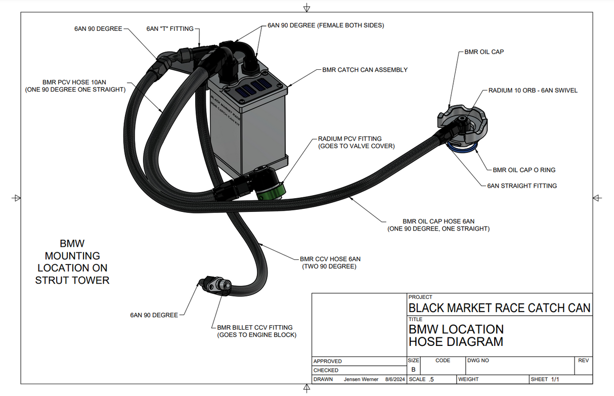 Black Market Race Gen 2 B58 Catch Can Kit