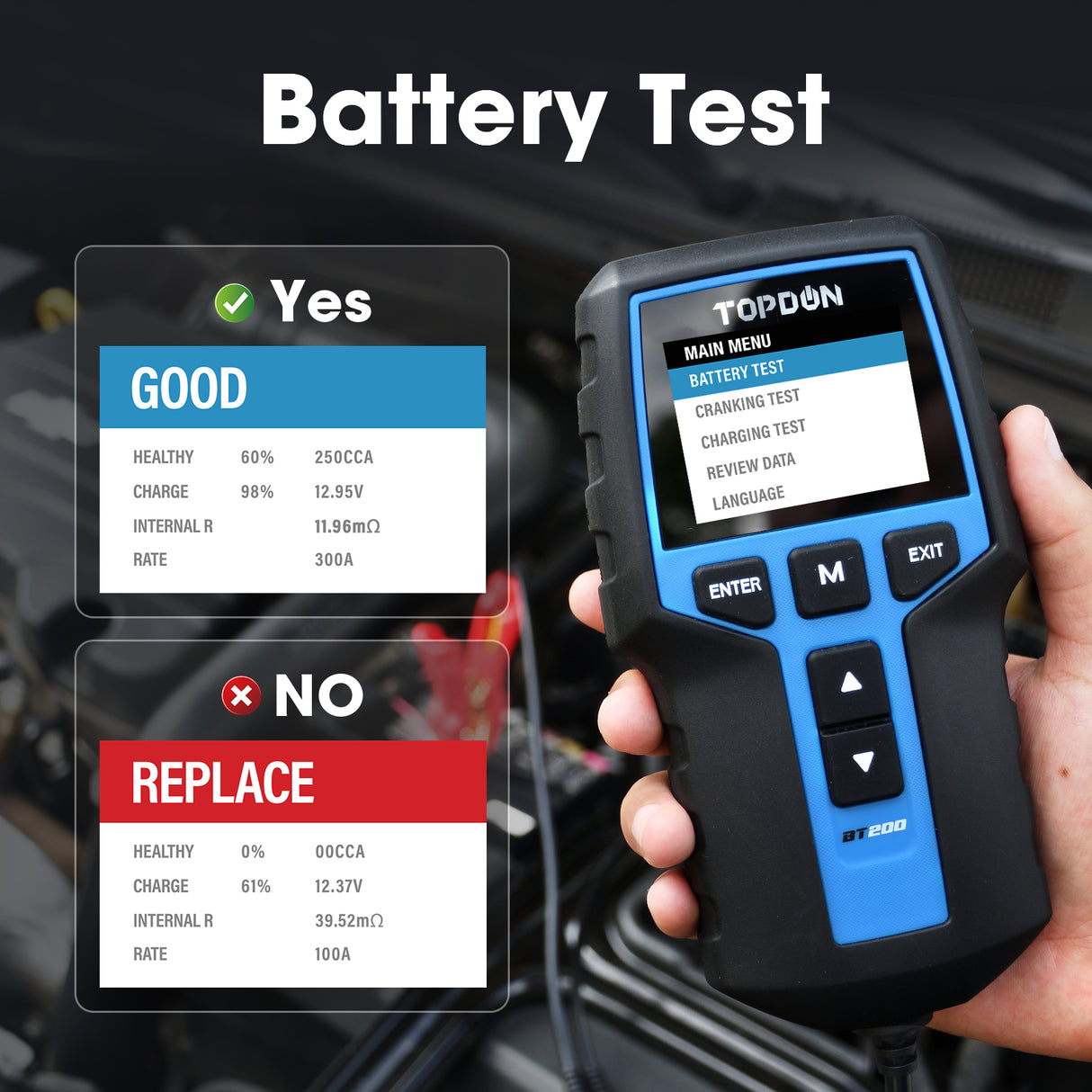 TOPDON BT200 12V Battery & 12V/24V System Tester