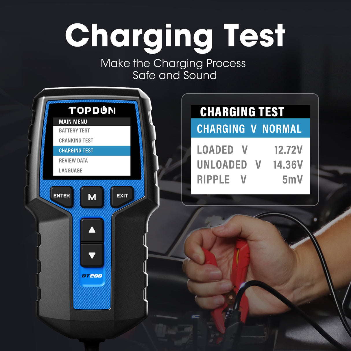 TOPDON BT200 12V Battery & 12V/24V System Tester