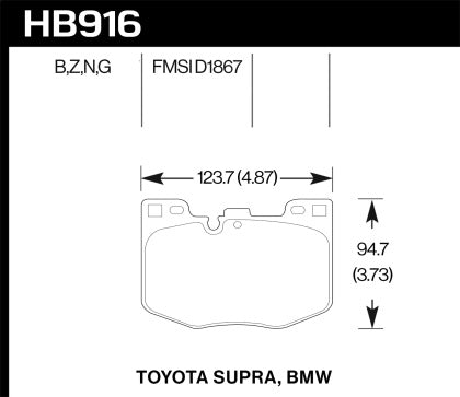 Hawk Performance Ceramic Pads for Various 2016+ BMWs/ Supra (Fronts Only)