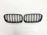 High Gloss Black Double Slat M3 Style Kidney Grilles BMW F30 F31