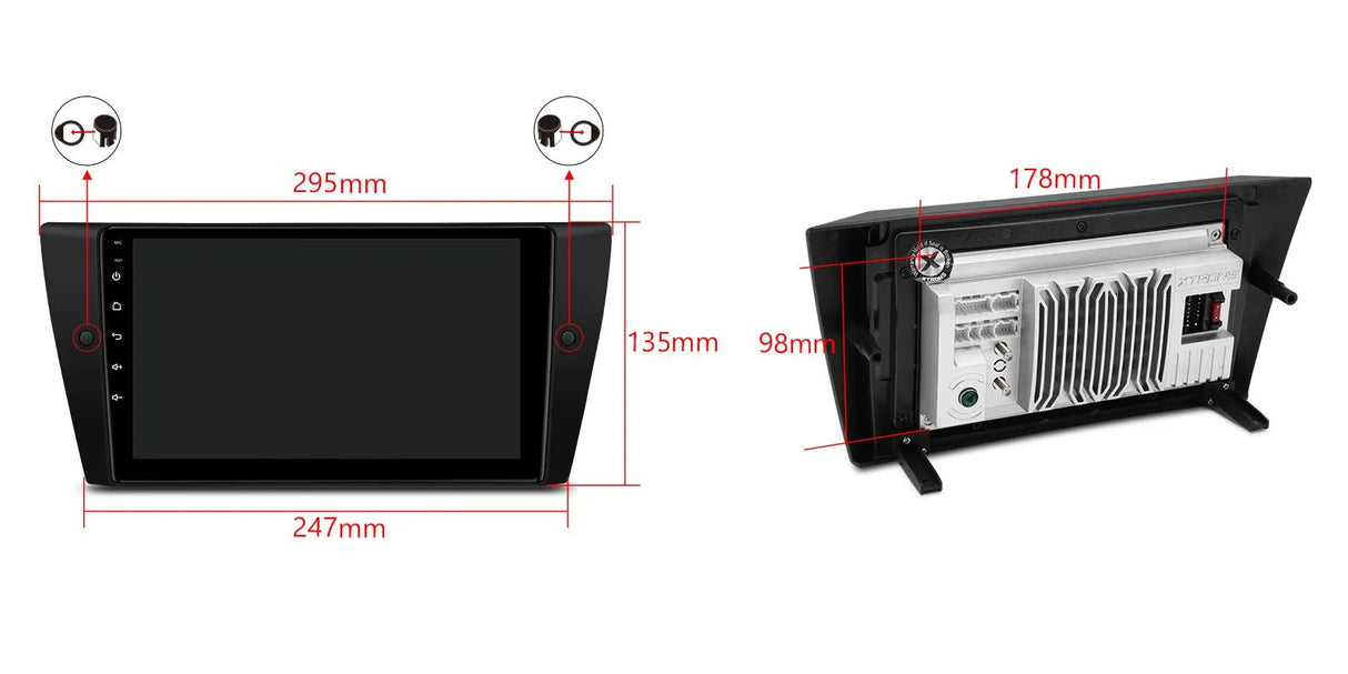 Xtrons 9'' Head Unit Display Upgrade For BMW 3 Series E9X/M3 2005-2013 (No Original Display) | 4GB RAM & 64GB ROM