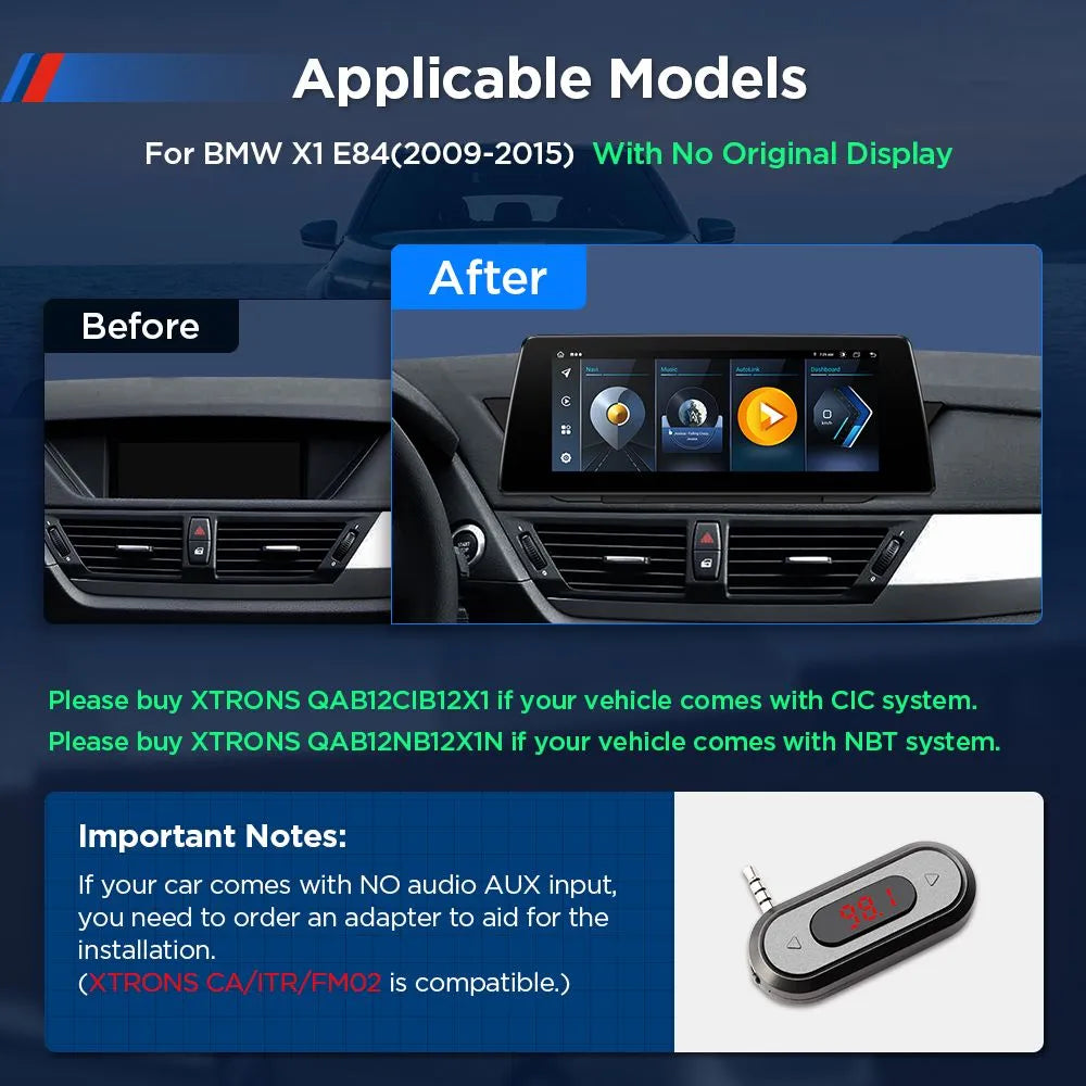 Xtrons 10.25" Head Unit for 2009-2015 BMW X1 E84 | 8GB RAM & 128GB | No Original Display