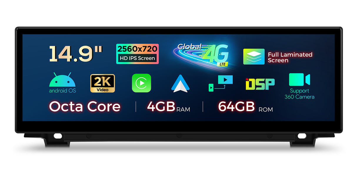 Xtrons 14.9" Head Unit Display Upgrade For BMW 5 Series & M5 F10/F11 2013-2016 (NBT)
