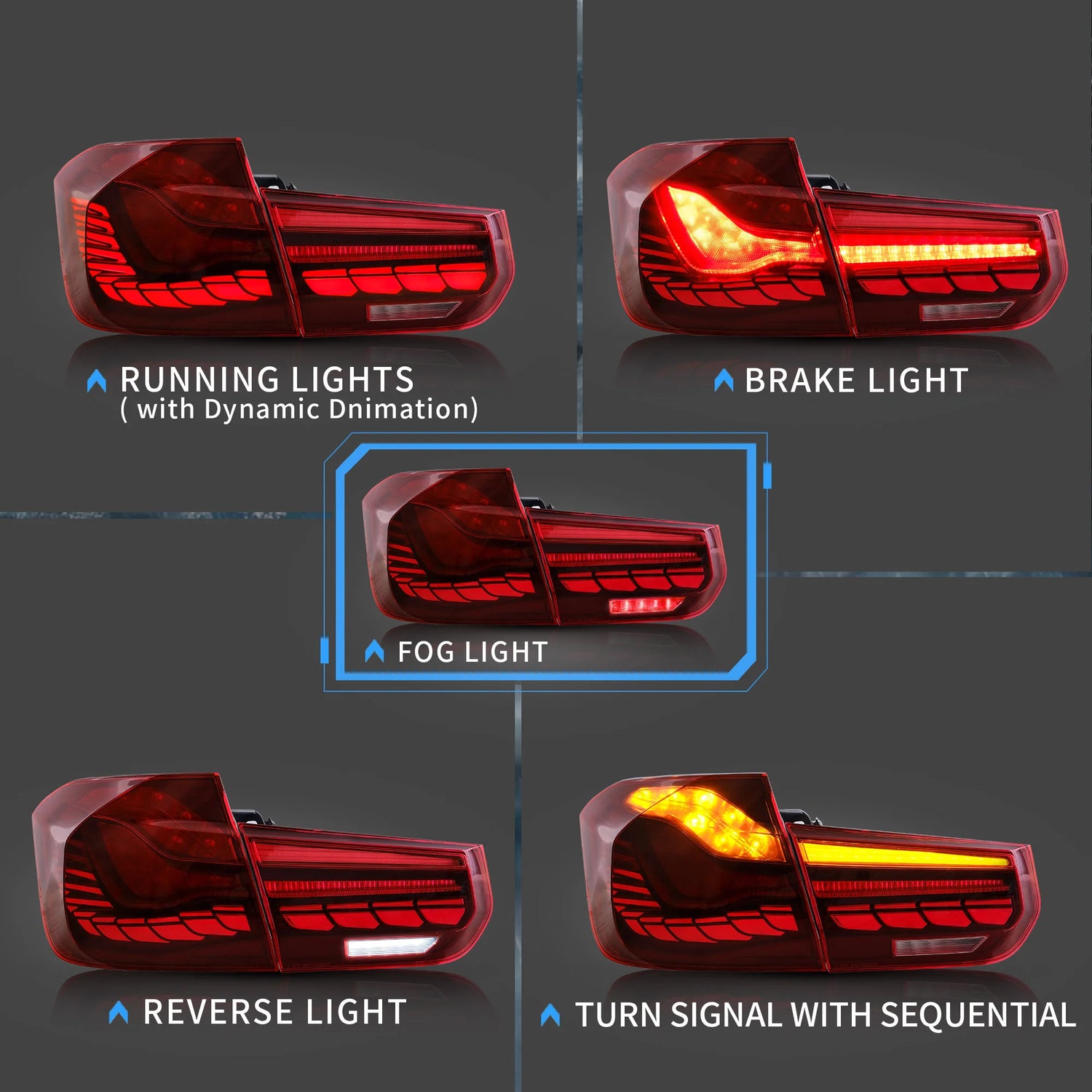 VLAND OLED Tail Lights for BMW 3 Series F30 F35 F80